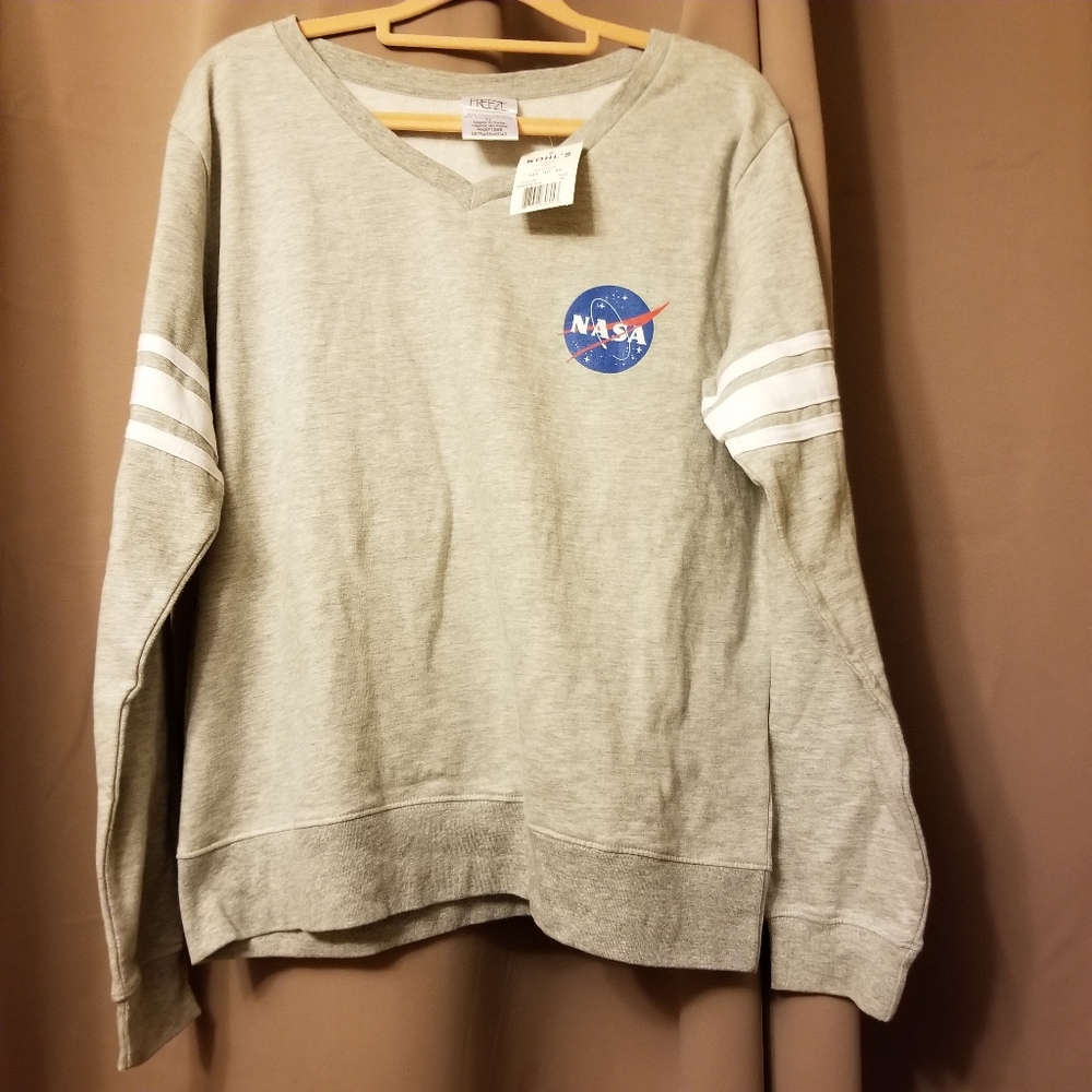 Kohl's New Freeze Nasa Logo Grey Juniors Girls Women's Sweatshirt Top Shirt XL